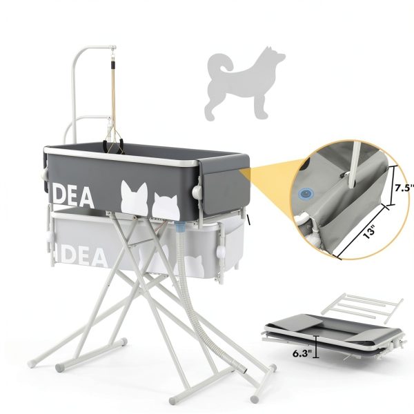 PAWZIDEA Dog Bathtub Grooming Table PVC Height Adjustable-1