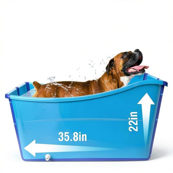 YUEPET Foldable Dog Bathtub Large Collapsible Pet Bath-2