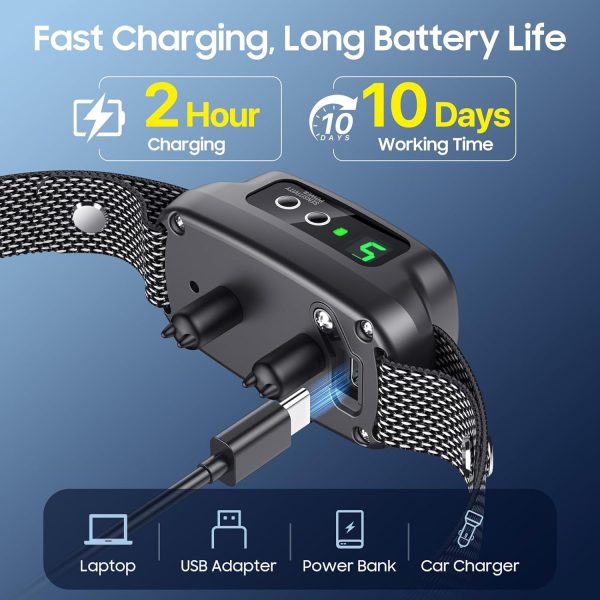 NOIDECE Dog Bark Collar Rechargeable Waterproof Training-4