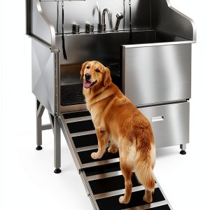 VEVOR Dog Grooming Tub Foldable Ramp Hot Cold Faucet-0
