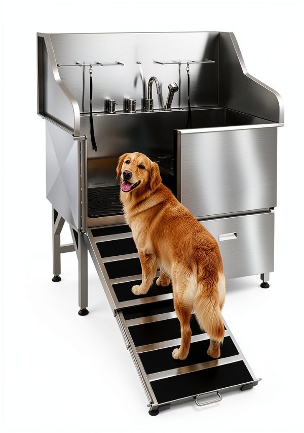 VEVOR Dog Grooming Tub Foldable Ramp Hot Cold Faucet-0
