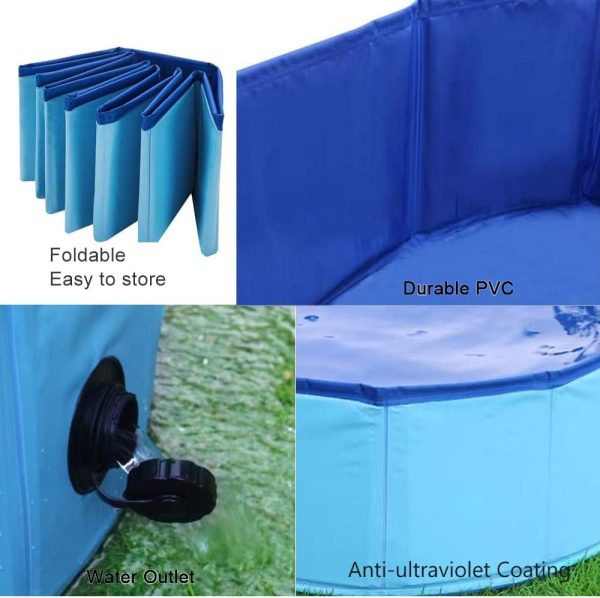TMbsfatn Portable Dog Bathtub Foldable PVC Pet Pool-8