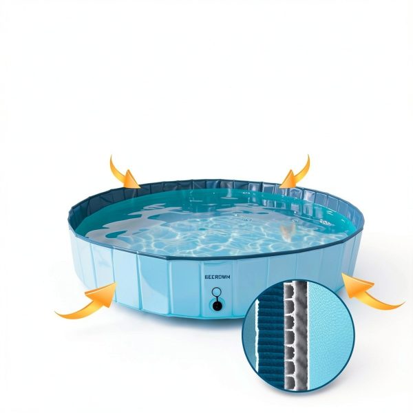 BECROWM Foldable Pet Pool Durable Portable Dog Bath Tub-2
