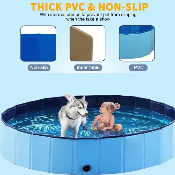 TMbsfatn Portable Dog Bathtub Foldable PVC Pet Pool-7