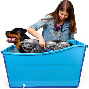 YUEPET Foldable Dog Bathtub Large Collapsible Pet Bath-0