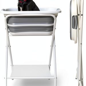 Smoochie Portable Dog Bathtub Foldable Safe Harness Grooming-0