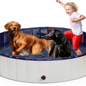 Petace Portable Dog Pool Collapsible Sturdy PVC Pet Bath Tub-0
