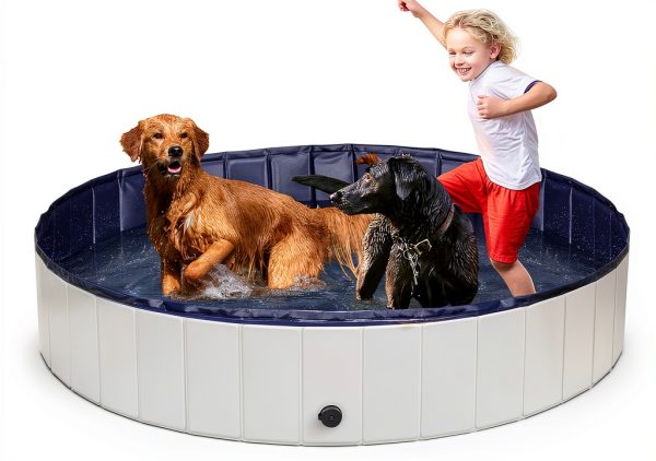 Petace Portable Dog Pool Collapsible Sturdy PVC Pet Bath Tub-0