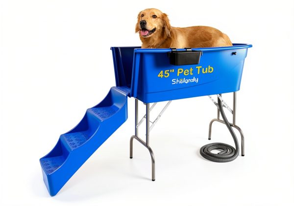Joy Pet Supplies Dog Bathtub Foldable Stainless Steel Legs-0