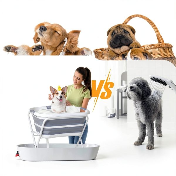 Portable Dog Bathtub Foldable Pet Wash Station Safety Collar-6