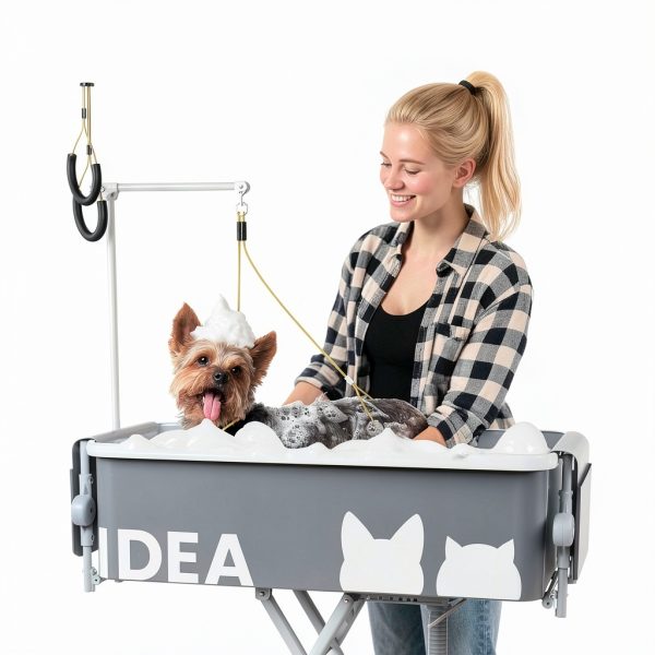 PAWZIDEA Dog Bathtub Grooming Table PVC Height Adjustable-2