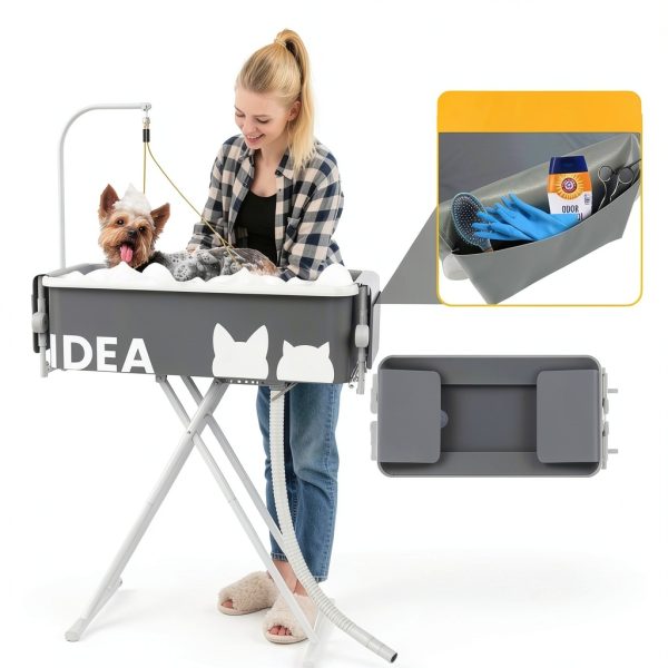 PAWZIDEA Dog Bathtub Grooming Table PVC Height Adjustable-6