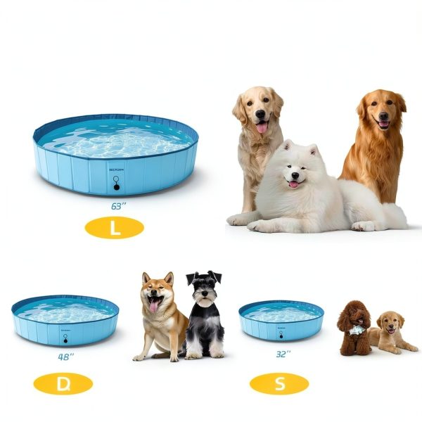 BECROWM Foldable Pet Pool Durable Portable Dog Bath Tub-4