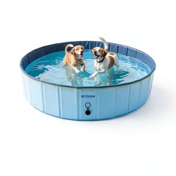 BECROWM Foldable Pet Pool Durable Portable Dog Bath Tub-5
