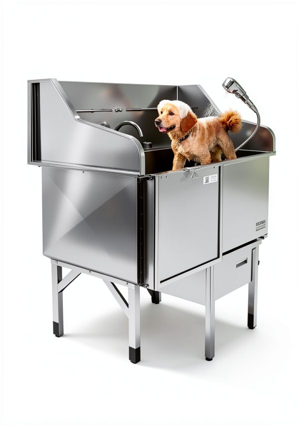 VEVOR Dog Grooming Tub Foldable Ramp Hot Cold Faucet-2