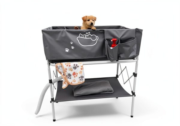 Amlmpet Dog Bathtub Elevated Foldable Pet Wash Station-2