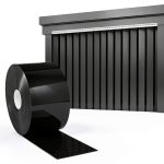 PVC Strip Door Curtain 164ft L x 7in W Plastic Strips Curtain Black Vinyl Bulk Roll for Commercial Industrial Door Garage Workshop Pet Home Warehouse-0