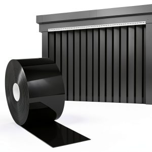 PVC Strip Door Curtain 164ft L x 7in W Plastic Strips Curtain Black Vinyl Bulk Roll for Commercial Industrial Door Garage Workshop Pet Home Warehouse-0