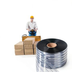 Plastic Vinyl Strip Door Curtain kalwason Clear Ribbed PVC Roll 148 Ft-0