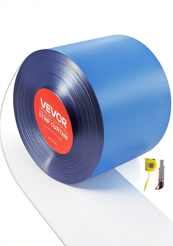 VEVOR Clear PVC Strip Curtain 101 ft x 12 in Door Noise Reducing-0