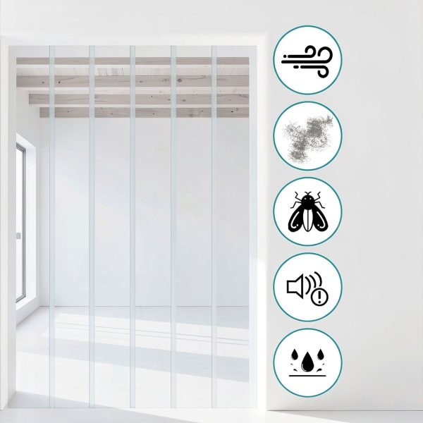 Plastic Door Strips Toriexon 8' x 7.6" Transparent PVC Curtain-3