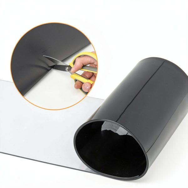 PVC Strip Door Curtain 164ft L x 7in W Plastic Strips Curtain Black Vinyl Bulk Roll for Commercial Industrial Door Garage Workshop Pet Home Warehouse-4