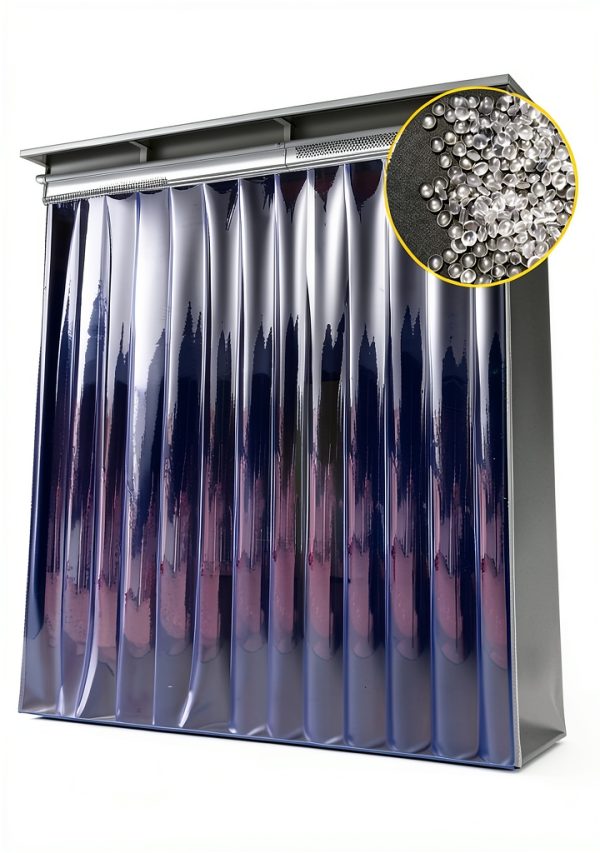 Walk-in Cooler Freezer Vinyl Door Curtain Kalwason PVC 164ft Blue-4