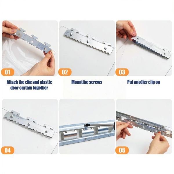 PVC Strip Door Curtain Kit Peryiter 12-Piece 72" x 84" Clear Door-2