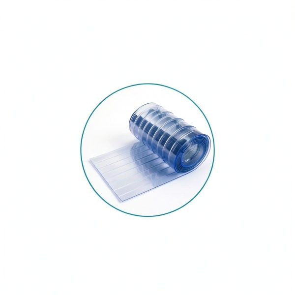 Toriexon Plastic Vinyl Strip Curtain 8' x 7.6" Transparent 0.08" Thick-7