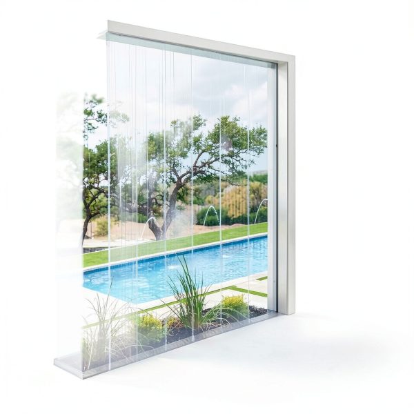 Toriexon Plastic Vinyl Strip Curtain 8' x 7.6" Transparent 0.08" Thick-2