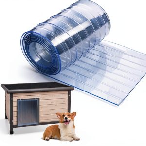 Toriexon Plastic Vinyl Strip Curtain 8' x 7.6" Transparent 0.08" Thick-0