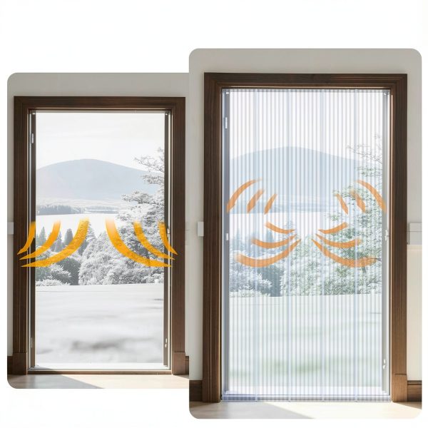 Toriexon Plastic Vinyl Strip Curtain 8' x 7.6" Transparent 0.08" Thick-5